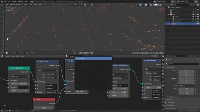 Blender geometry nodes: randomly distribute points inside text mesh, [tutorial, part 3] смотреть онлайн