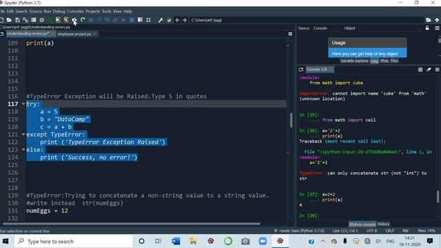 Learn to remove ERRORS from PYTHON Code-How to debug the Python Code-Types of errors in Python Code смотреть онлайн