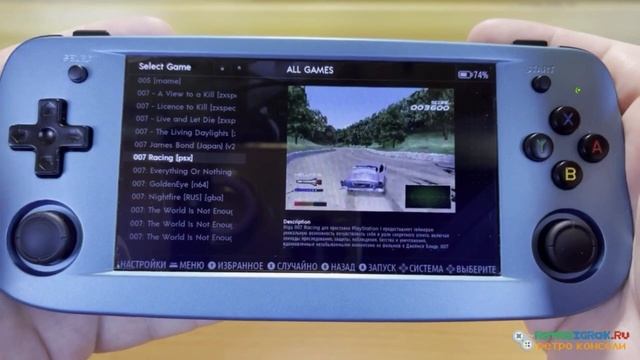 Геймплей и меню выбора игр на консолях Anbernic RG351p, RG353p, RG503 и другие