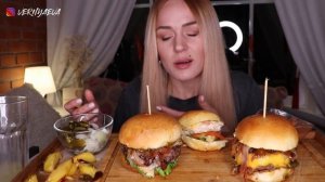 MUKBANG | Домашние бургеры, говядина, курица | Homemade burgers не ASMR