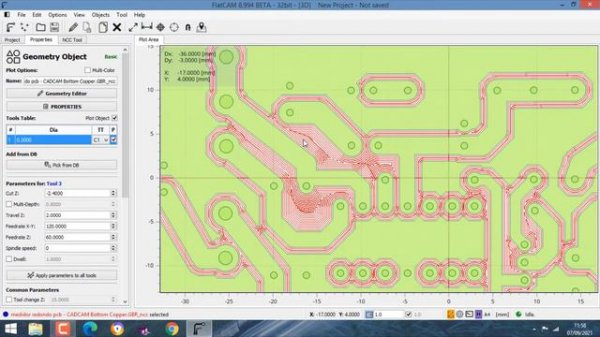 TUTORIAL PCB REDONDO NO PROTEUS x GERBER x FLATCAM G-CODE x SIMULAÇÃO G-CODE CAMOTICS