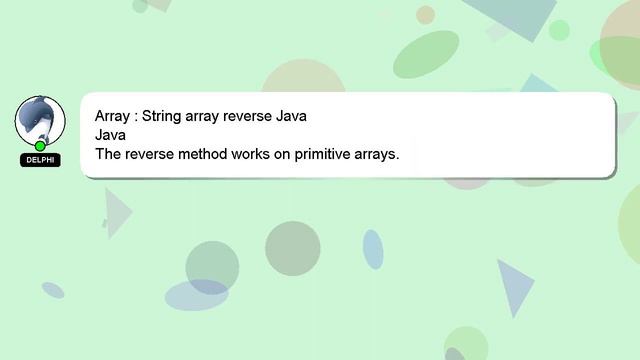 Array : String array reverse Java смотреть онлайн