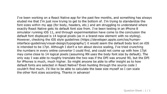 iOS : Understanding default font sizes in React Native смотреть онлайн