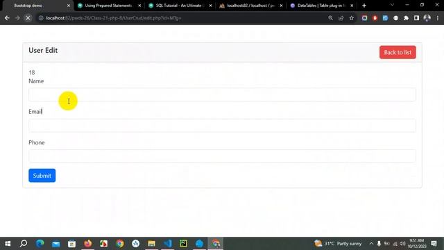 Class-21-PHP-CRUD- Update, Delete & DataTable Integration смотреть онлайн