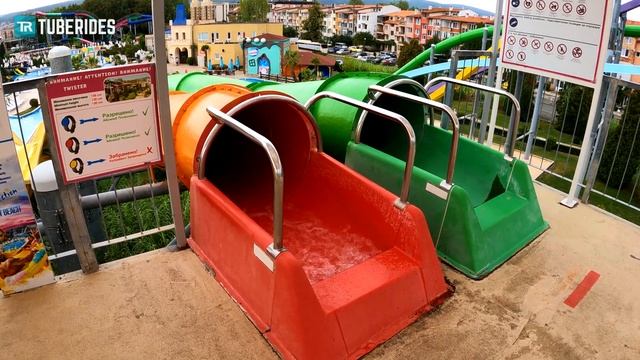 Interlocking TWISTER Water Slides at Action Aquapark смотреть онлайн