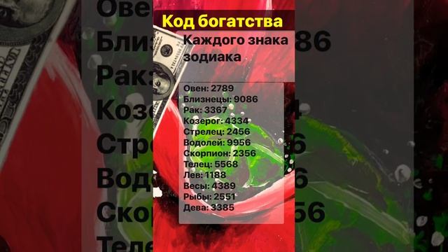 Код БОГАТСТВА каждого знака зодиака #гороскоп #астрология #близнецы #овен #рыбы #скорпион #дева смотреть онлайн