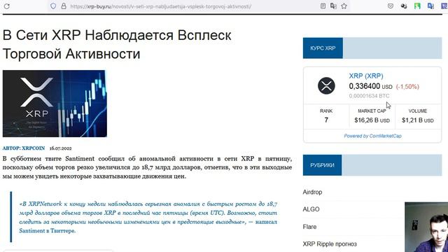 XRP: ВСПЛЕСК ТОРГОВОЙ АКТИВНОСТИ!!! смотреть онлайн