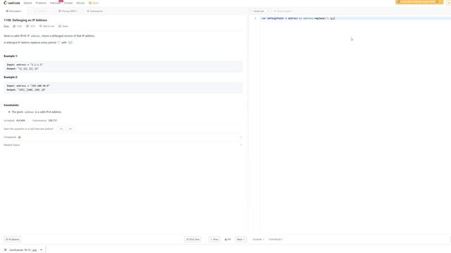 1108. Defanging an IP Address - JavaScript - One Line смотреть онлайн