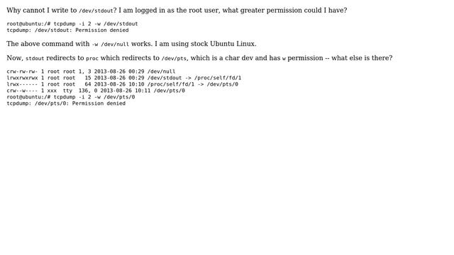 Unix & Linux: "Permission denied" when writing to /dev/stdout смотреть онлайн