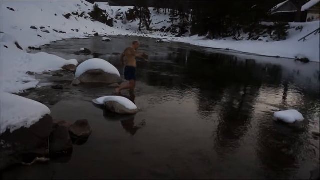 Купание в купели Архыз  -13гр. февраль 2016