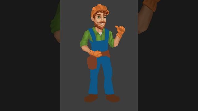Концепт казуального персонажа "Строитель" Speed Painting смотреть онлайн