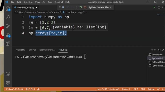 How to create an array of complex numbers in Python смотреть онлайн