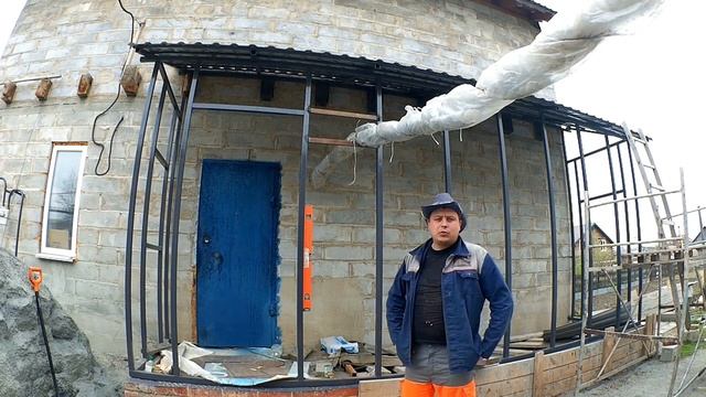 Делаю веранду своими руками из металлопрофиля и OSB. Часть 2 Крыша и стены. смотреть онлайн