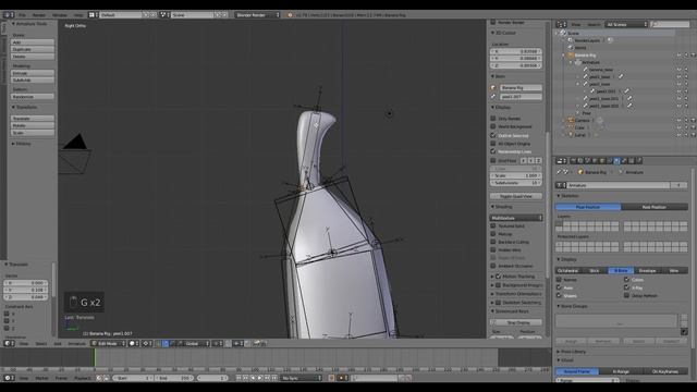 Blender 3d - Banana Part 2 - Rigging, Bone Weights смотреть онлайн