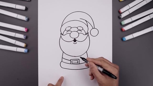 How To Draw Santa Claus | Christmas Draw & Color Tutorial смотреть онлайн