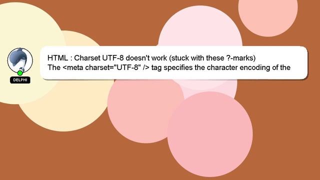 HTML : Charset UTF-8 doesn't work (stuck with these ?-marks) смотреть онлайн