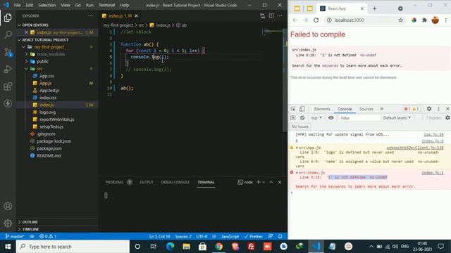 2.0 Let ,Const , Var in ES6 || Module 2 || React Complete Guide - 2021 смотреть онлайн