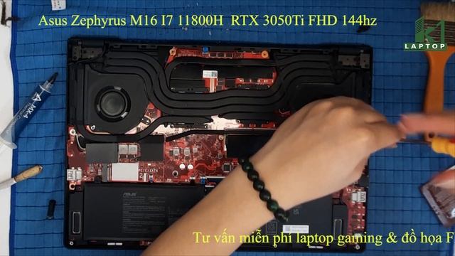 Các tháo vệ sinh laptop Asus Zephyrus M16, How to replacement thermal paste and fan cleaning смотреть онлайн