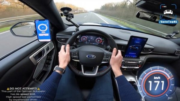 FORD EXPLORER PHEV 457HP TOP SPEED on AUTOBAHN [NO SPEED LIMIT] by AutoTopNL