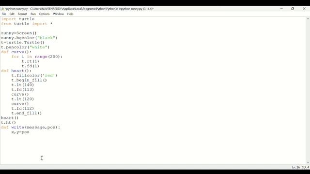 make a heart and print sunny word using python turtle| Python| @SunnyTechLife смотреть онлайн