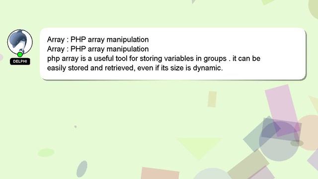 Array : PHP array manipulation смотреть онлайн