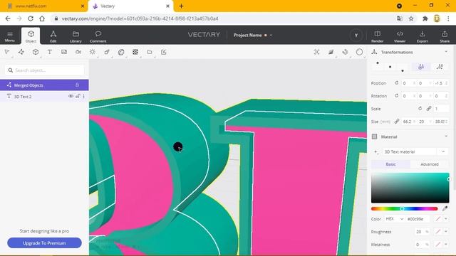 Create 3D Text Beveled Online In Vectary