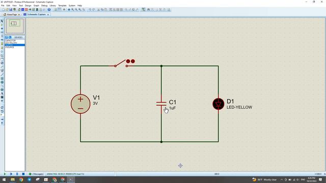 Charge and Discharge of Capacitor - Simulate on Proteus 8 Professional смотреть онлайн