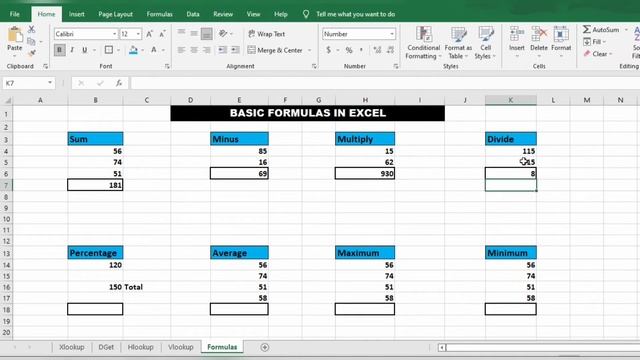 MS Excel- Formula of Addition, Substraction, Multiplication, Division, Average, Percentage, Max смотреть онлайн