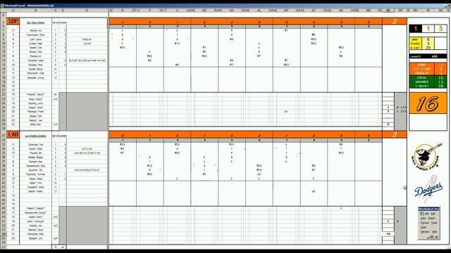 Strat-O-Matic Baseball EXCEL 1969-72 Game 404 Padres at Dodgers смотреть онлайн