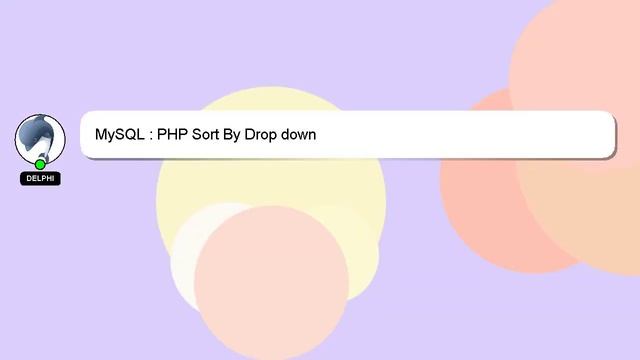 MySQL : PHP Sort By Drop down смотреть онлайн