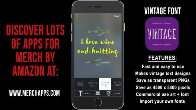 Vintage Font iPhone App For Merch By Amazon смотреть онлайн