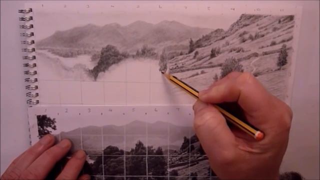 How To Draw Landscapes, Rocks, Mountains, Trees, Graphite Tips and Techniques, Grid Method смотреть онлайн