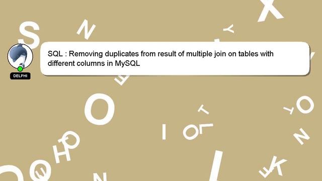 SQL : Removing duplicates from result of multiple join on tables with different columns in MySQL смотреть онлайн