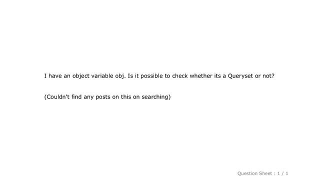 Django : Check if an object is a QuerySet смотреть онлайн