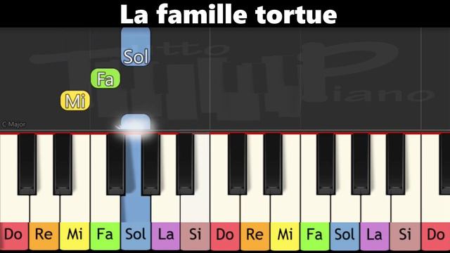 Apprendre la comptine "La famille Tortue" au piano (très facile pour enfants ou débutants) смотреть онлайн