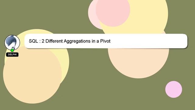 SQL : 2 Different Aggregations in a Pivot смотреть онлайн