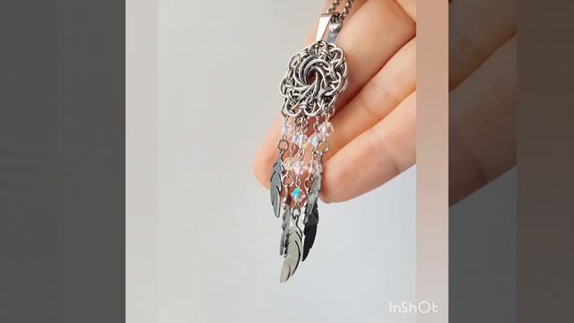 Кулон "Ловец снов" с прозрачными кристаллами смотреть онлайн