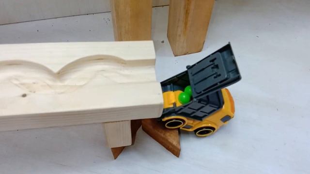 Marble Run Race ☆ HABA Wave Slope & DIY Wooden Slopes & Forklift & ASMR