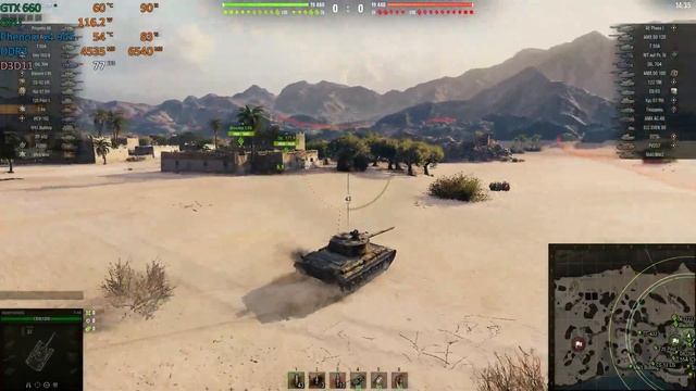 (World of Tanks) GTX 660 2GB, Phenom x4 945, 8GB 1333 RAM,Тестируем железо. смотреть онлайн