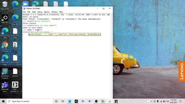 python print statements, variables , and inputs смотреть онлайн