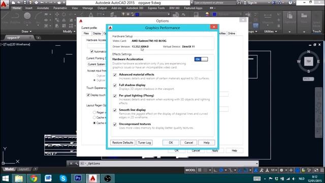 AutoCAD Problem With Graphics And Hardware Acceleration