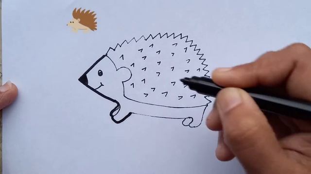 Bolalar uchun Kirpi rasm chizish/Drawing Hedgehog for children/Рисование ёжика для детей смотреть онлайн