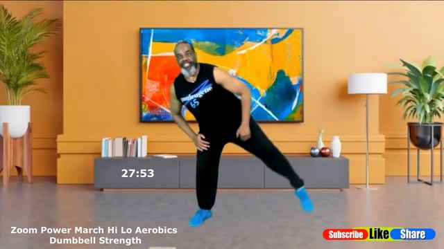Zoom Total Body Workout 55 Min | Power March Aerobics + Walk & Tone Dumbbells + Abs + Stretch смотреть онлайн