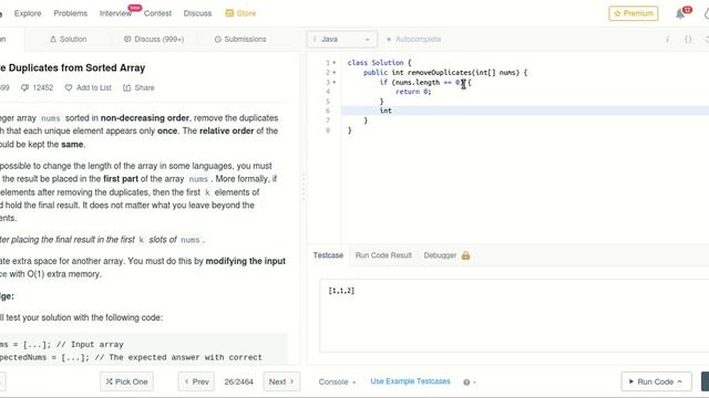 Leetcode Remove Duplicates from sorted array problem solution with explanation смотреть онлайн