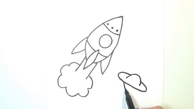 Как нарисовать ракету / draw a rocket/ coloring / Раскраска смотреть онлайн