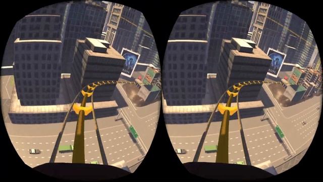 3D VR 360 Американские горки жёлтый уровень опасности. смотреть онлайн