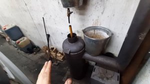 Печь на отработке из газового баллона без наддува.