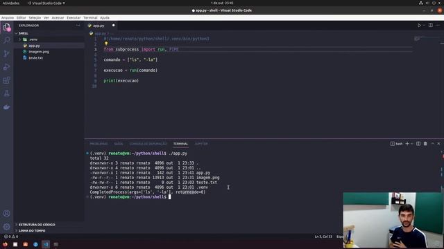 Executando comandos do Terminal pelo Python смотреть онлайн