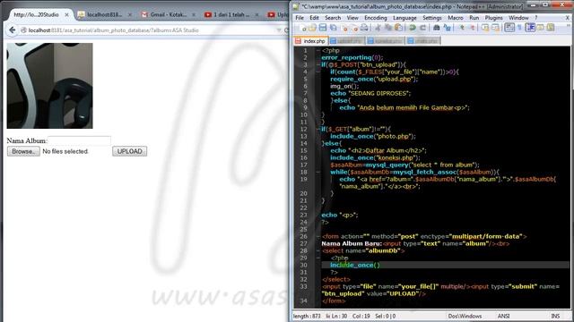 Membuat Album Photo Dengan Database, 5, Mengecek Fungsi dan Perbaikan, PHP MySQL Tutorial смотреть онлайн