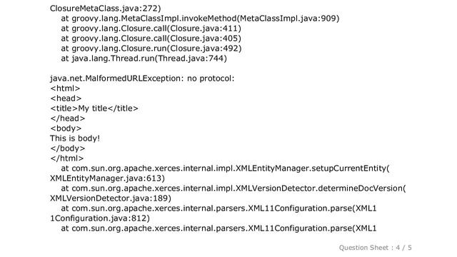 HTML : MalformedURLException when using XmlSlurper смотреть онлайн